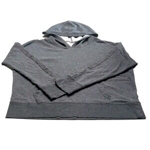 Danskin Now Womens Size 2XL Active Gray Hoodie Pullover Sweatshirt Lightweight